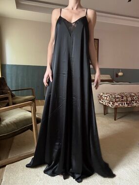 nasty gal look at you satin dress Nasty Gal Look at You Grey Satin Maxi Dress Size Small 4 NEW WITH TAGS